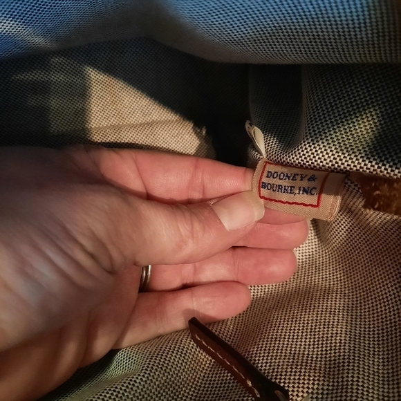 Dooney‎ & Bourke Denim Handbag with Chocolate Brown Leather Large Purse - Picture 7 of 14